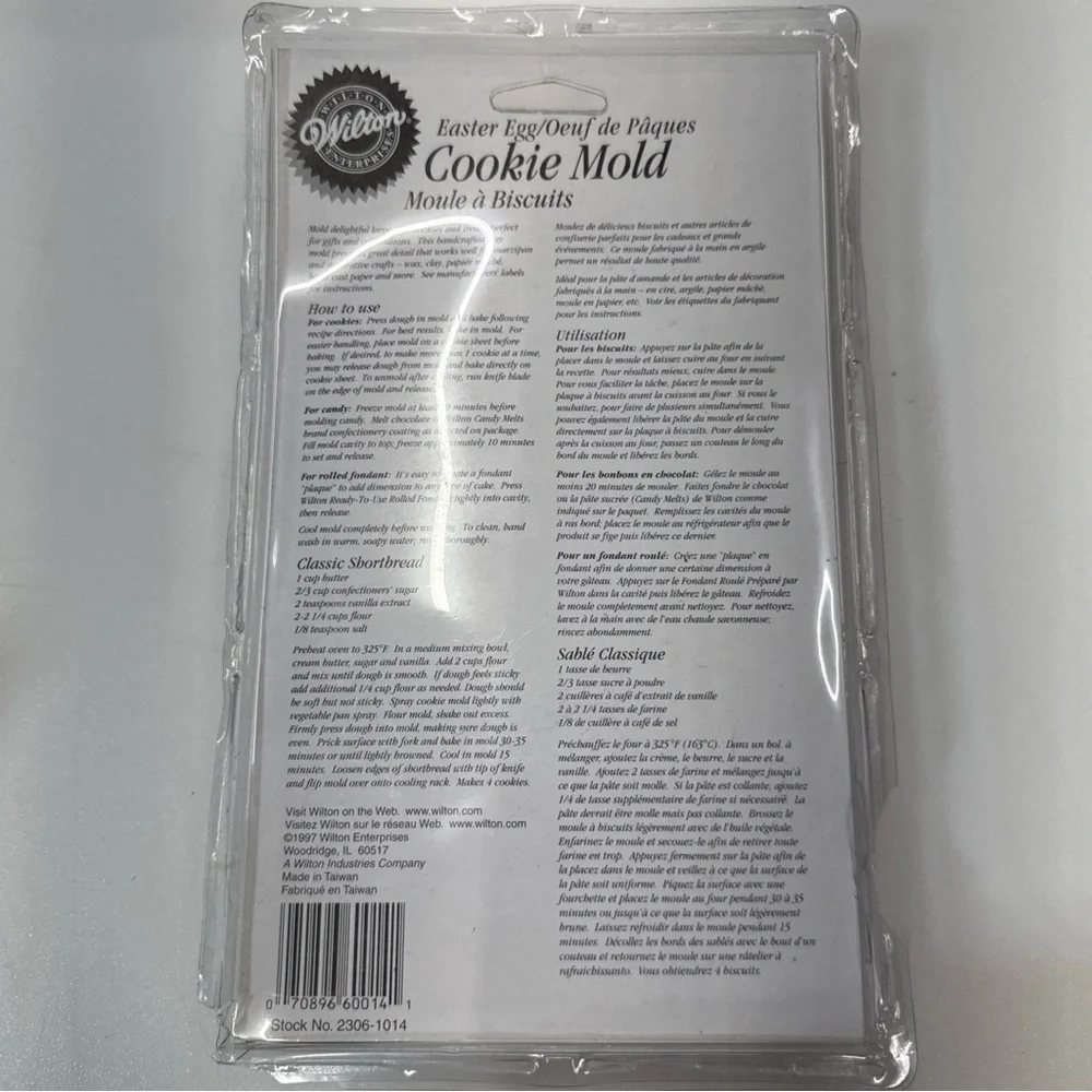 Vintage Wilton Easter Egg Cookie Mold 1997 Ovenproof Chocolate Crafts NEW
